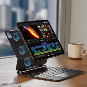 ESR iPad Air 11 Inch Case with Keyboard (M3/M2, 2025/2024) & iPad Pro 11/Air 5th/4th Gen Keyboard, Easy-Set Magnetic Stand, Portrait/Raised Modes, with Removable Protective Case, Black