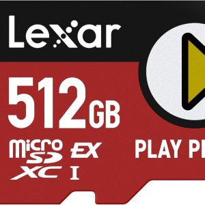 Lexar Tarjeta microSD Express Play PRO de 512 GB, UHS-I, C10, U3, V30, Full HD, 4K, tarjeta de memoria de hasta 900/600 MB/s, compatible con Nintendo-Switch 2, ASUS ROG Ally, Steam Deck, Gaming