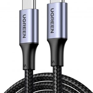 UGREEN USB C to USB C Cable, 100W Charging Cable for iPhone 17/16/15, MacBook Pro, iPad Pro, Dell XPS, Samsung Galaxy S25/S24/S23 Ultra, Switch, Pixel, 6.6FT Black