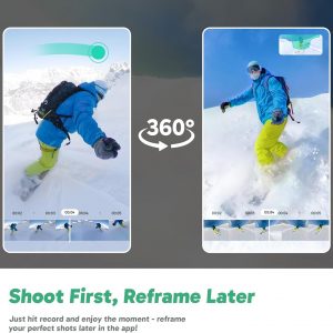 AKASO 360 Cámara de acción a prueba de condiciones climáticas 360° - Video 360 de 5.7K con sensores de 1/2 pulgada 48 MP, foto 360 de 72 MP, 360-SuperSmooth, pantalla táctil de 2.29 pulgadas, efecto