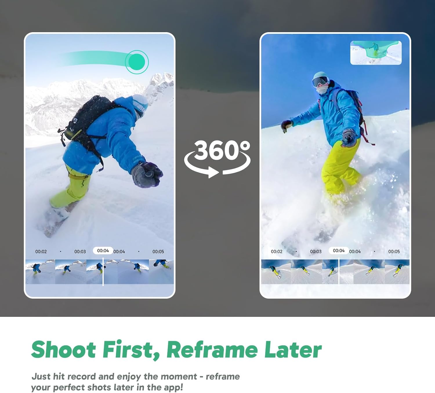 AKASO 360 Cámara de acción a prueba de condiciones climáticas 360° - Video 360 de 5.7K con sensores de 1/2 pulgada 48 MP, foto 360 de 72 MP, 360-SuperSmooth, pantalla táctil de 2.29 pulgadas, efecto