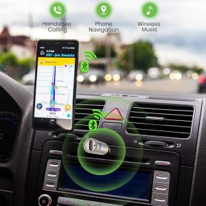 HVMLAK Adaptador auxiliar Bluetooth 5.3, receptor de audio inalámbrico para altavoz estéreo de coche y hogar, transmisión de música, llamadas manos libres, reproducción de 6 horas, 1 unidad