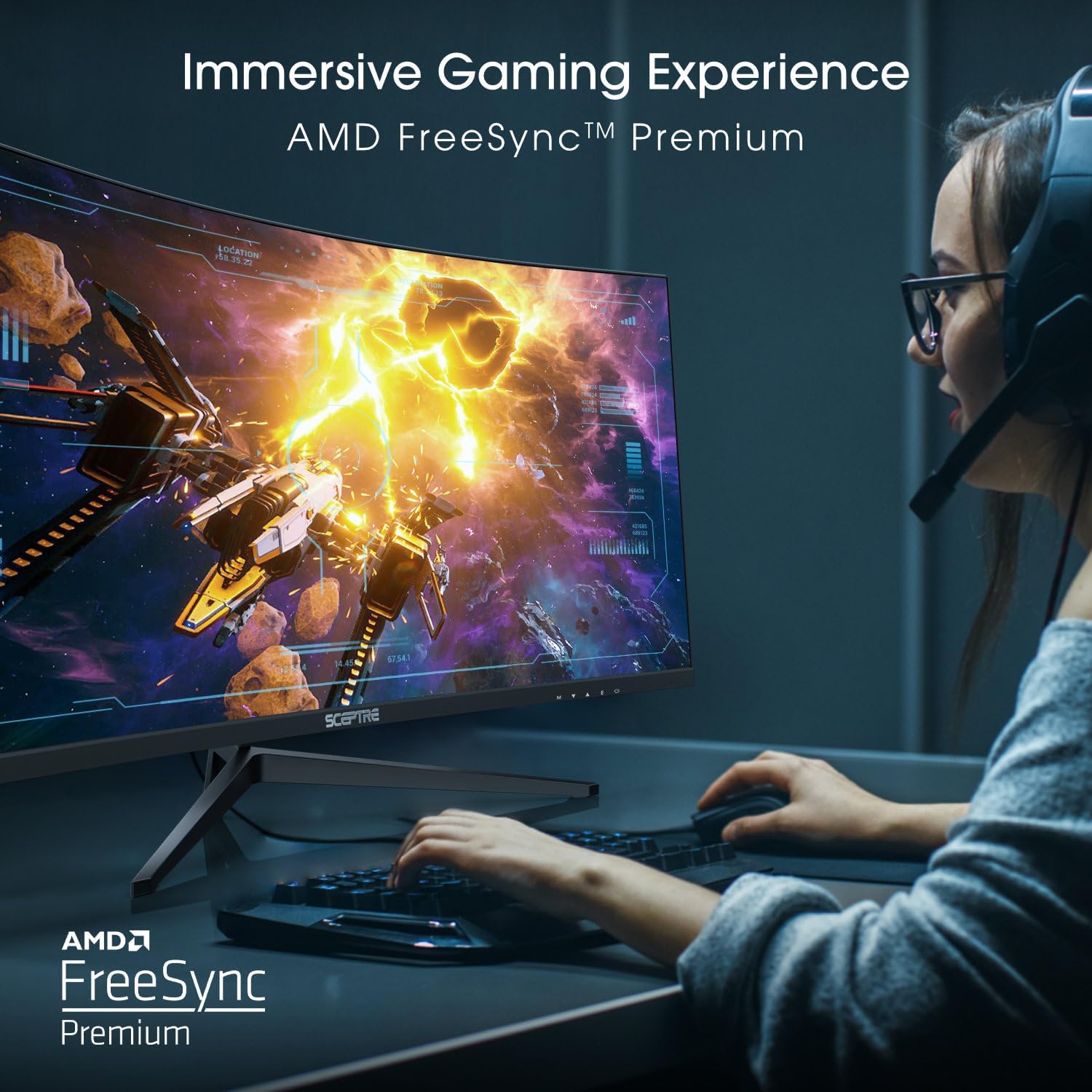 ¡Nuevo! Sceptre - Monitor para juegos curvado de 30 pulgadas 200+Hz FreeSync Altavoces integrados 2560 x 1080p HDMI x2 DP x2 Negro máquina 2026 (Serie C305B-200UN)