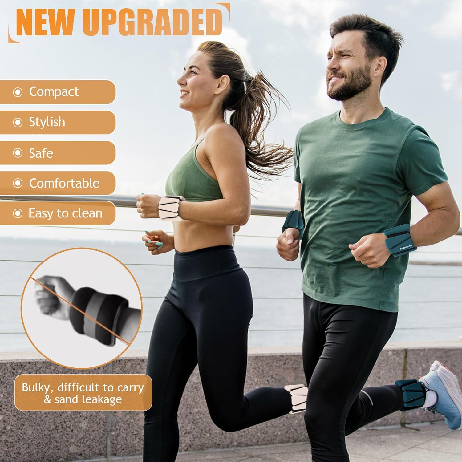 BECOJADDE Juego de pesas de tobillo de 2 (1 libra/2 libras/3 libras cada una) Pesas ajustables de muñeca para mujeres y hombres, pesas portátiles para brazo y pierna para pilates, correr, caminar