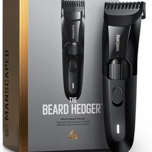MANSCAPED® The Beard Hedger® Premium Men's Beard Trimmer, 20 Length Adjustable Blade Wheel, Stainless Steel T-Blade for Precision Facial Hair Trimming, Cordless Waterproof Wet/Dry Clipper