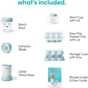 NutriBullet NBY-50100 Baby Complete Food-Making System, 32-Oz, White, Blue, Clear