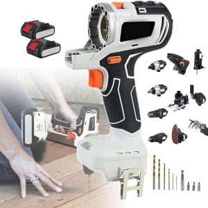 Kit combinado de herramientas eléctricas 10 en 1, juego de herramientas eléctricas inalámbricas con cargador y 2 baterías, juegos de taladro eléctrico para carpintería, para equipo de ingeniería,