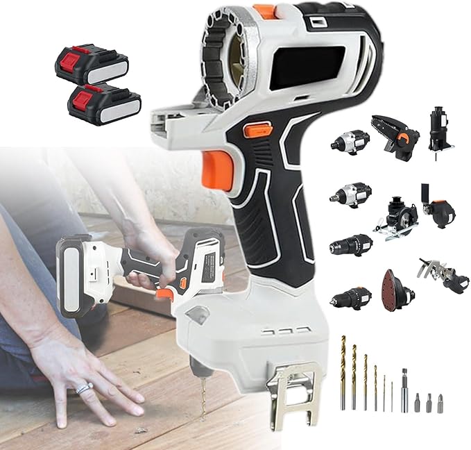 Kit combinado de herramientas eléctricas 10 en 1, juego de herramientas eléctricas inalámbricas con cargador y 2 baterías, juegos de taladro eléctrico para carpintería, para equipo de ingeniería,