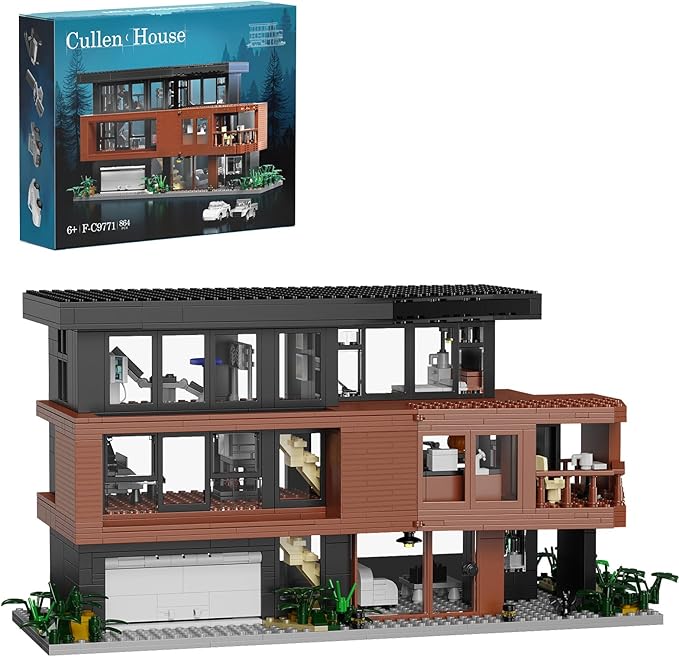 Set de Construcción de Casa Compatible con Bloques de Arquitectura Lego Fans de Películas Románticas Casa Creativa Regalo para Adultos Halloween Navidad San Valentín (864 Piezas)