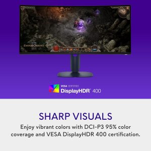 Alienware 34 Curved Gaming Monitor – AW3425DWM - 34-inch WQHD 180Hz 1ms Display, 1500R, AMD FreeSync Premium, VESA AdaptiveSync.