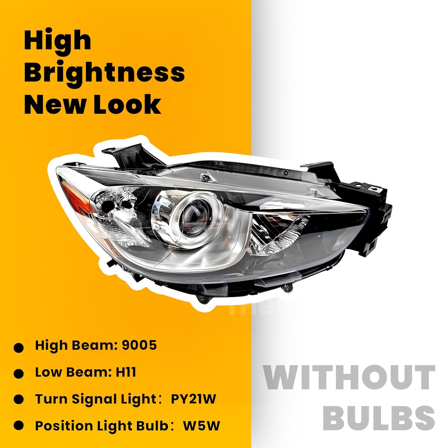 Headlights Replacement for 2013 2014 2015 2016 Mazda CX-5, Headlight Clear Lens Left Driver Side Front Head Light Headlamp for 2013-2016 Mazda CX-5
