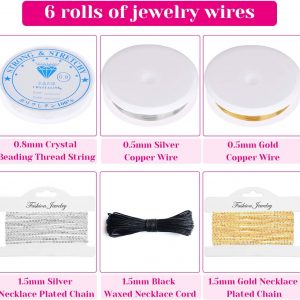 shynek Jewelry Making Supplies Kit for Adults, Jewelry Making Tools with Earring Hooks, Findings, Wires, Chains and Helping Hands for Crafts Making and Repair