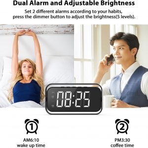 Cámara de Seguridad Mini, 4K Real Full HD, Cámara de Niñera con Dos Conjuntos de Configuración de Reloj de Alarma para Seguridad del Hogar, Visión Nocturna y Alertas de Detección de Movimiento