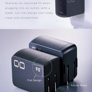 CIO 65W GaN Charger Block, Compact 4-Port Adapter with 3 USB-C Ports & 1 USB-A, Max 67W USBC Fast-Charging Multi-Device Wall Charger Block for Laptop/Phone/Tablet, NovaPort Quad II 67W3C1A (Black)