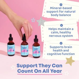 JoySpring LingoLeap - Fórmula líquida para niños con zeolita clinoptilolita, B12 metilada y vitamina D3 | Apoyo diario suave para el bienestar de los niños | A partir de 3 años | (1 onza líquida) 30