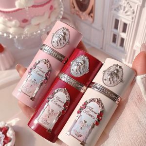 Flower Knows Strawberry Cupid 12-Piece Makeup Gift Box Set,Lip Cream×2+Liquid Blush×2+Makeup Palette×1+Hand Mirror×1+Solid Perfume×1+Hair Clip×1+Cushion Powder Puff×2+Eyeshadow Brush×1+Gift Box×1