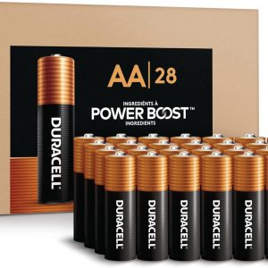 Duracell Coppertop AA Alkaline Batteries with POWER BOOST Ingredients, 28 Count (Pack of 1), Long-Lasting Alkaline, Re-closable for Quick Access and Organized Storage