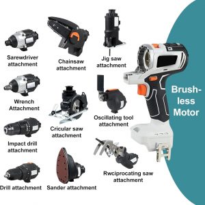 Kit combinado de herramientas eléctricas 10 en 1, juego de herramientas eléctricas inalámbricas con cargador y 2 baterías, juegos de taladro eléctrico para carpintería, para equipo de ingeniería,