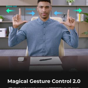 OBSBOT Tiny 2 - Cámara web 4K con control de voz PTZ, seguimiento por IA en modos múltiples y enfoque automático, cámara web con sensor de 1/1.5", control por gestos, 60 FPS, corrección de luz HDR