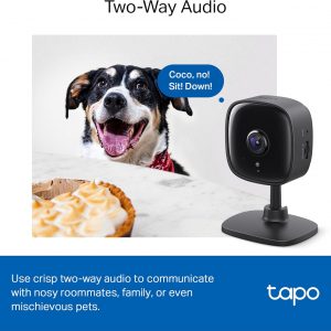 Tapo 1080P Indoor Wired Security Camera - Works as a Baby Monitor & Pet Camera, Motion Detection, 2-Way Audio, Siren, Night Vision, Subscription-Free Local Storage or Optional Cloud, C101