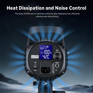 Godox SL60W LED Video Light, 60W 5600K Daylight LED Continuous Light SL-60W, Powerful Studio Bright Light with Bowens Mount 10-100% Brightness for Video Recording Wedding