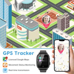 cjc 4G Smart Watch for Kids with GPS Tracker, Globally Applicable, Texting and Calling, Kids Watch for Ages 4-12 - Includes Video Call, Chat, SOS Alerts, App - Fun & Educational Birthday Gift Idea