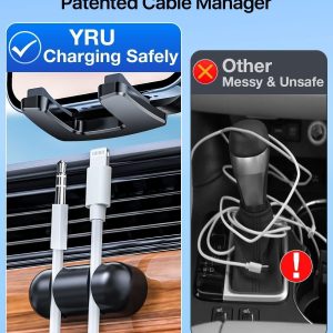 YRU True Military-Grade [360° Rotation Suction] 2026 Ultimate Car Phone Holder Mount 【90+LBS Safest Strongest & Patent Certs】 Dashboard Windshield Vent for iPhone 17 16 Pro Max Samsung, Gloss Black