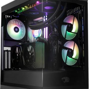 iBUYPOWER Y40 PRO Black Gaming PC Desktop Computer AMD Ryzen 9 7900X CPU, NVIDIA GeForce RTX 5070Ti 16GB GPU, 32GB DDR5 RGB 5200MHz RAM, 2TB NVMe SSD, Windows 11 Home, Keyboard, Mouse - Y40BA9N57T01