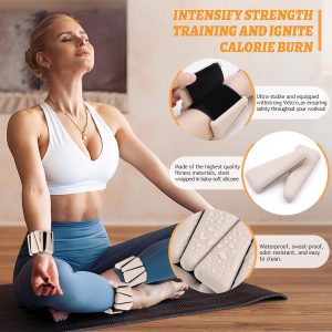 BECOJADDE Juego de pesas de tobillo de 2 (1 libra/2 libras/3 libras cada una) Pesas ajustables de muñeca para mujeres y hombres, pesas portátiles para brazo y pierna para pilates, correr, caminar