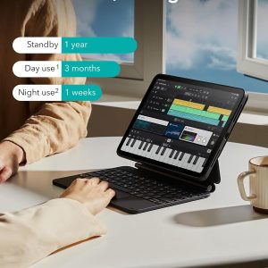 ESR iPad Air 11 Inch Case with Keyboard (M3/M2, 2025/2024) & iPad Pro 11/Air 5th/4th Gen Keyboard, Easy-Set Magnetic Stand, Portrait/Raised Modes, with Removable Protective Case, Black