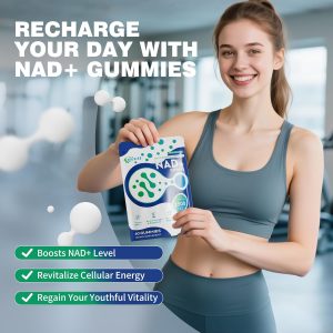 NAD Gummies Sugar Free, NAD+ Supplement with Liposomal Nicotinamide Riboside, Resveratrol, Quercetin, NAD Supplement for Anti-Aging, Energy, Cellular Health, Blueberry Flavor, 60 Gummies