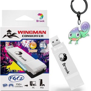 Brook Wingman FGC2 Converter with Keychain-Arcade Joystick Adapter Gamepad for PS5 & PC, Supports All PS5 Games 【Official Exclusive Version】