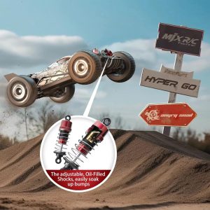 HYPER GO H16PL 1/16 RTR Fast Brushless RC Buggy for Adults, Max 38 mph RC Truck, 4WD High Speed Racing Car with 2S 2000 mAh Battery for RC Basher