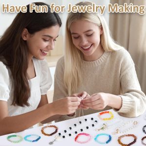 XSEINO About 1200PCS 6mm Glass Beads Bracelet Making Kit,24 Assorted Black and White Series Colorful Crystal Beads for Bracelet and Jewelry Making and DIY Crafts,Friendship Bracelets