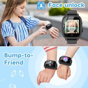 cjc 4G Smart Watch for Kids with GPS Tracker, Globally Applicable, Texting and Calling, Kids Watch for Ages 4-12 - Includes Video Call, Chat, SOS Alerts, App - Fun & Educational Birthday Gift Idea
