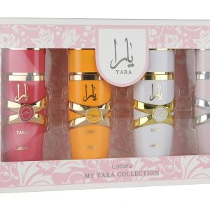 Lattafa My Yara Collection – 4 × 0.8 fl oz Eau de Parfum Set de regalo para mujer (Yara + Yara Moi + Yara Tous + Yara Candy)