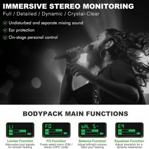 Phenyx Pro PTM-10 Stereo Wireless in Ear Monitor System Bodypack Receiver, Performance with 89 Adjustable Frequencies