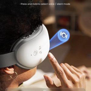 RENPHO - Masajeador de ojos con calor, masajeador de calor recargable con música Bluetooth para relajar y reducir la tensión de los ojos, ojeras y bolsas de los ojos, mejora el sueño, regalos familiares ideales (blanco)