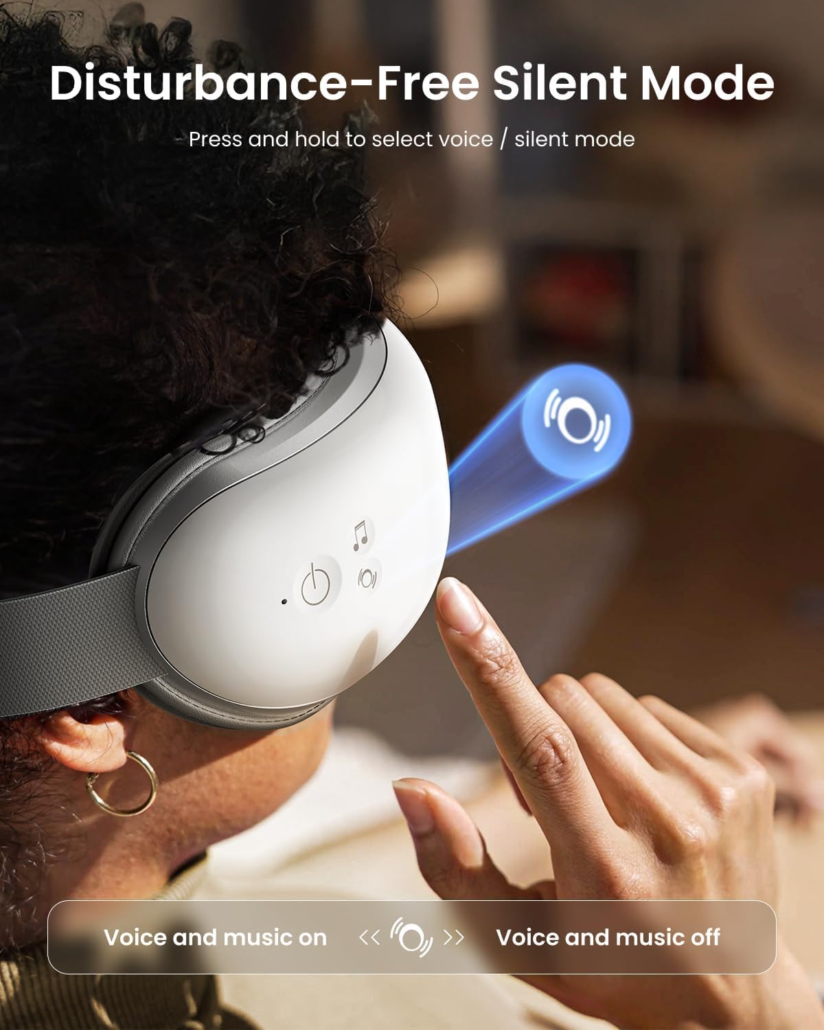 RENPHO - Masajeador de ojos con calor, masajeador de calor recargable con música Bluetooth para relajar y reducir la tensión de los ojos, ojeras y bolsas de los ojos, mejora el sueño, regalos familiares ideales (blanco)