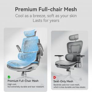 SIHOO M59AS Ergonomic Office Chair, Desk Chair with 3D Flip-up Armrests, Computer Chair with Dual Back Design and Adaptive Dynamic Lumbar Support