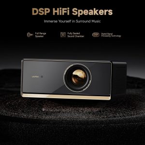 Proyector Wanbo X5 Pro Google TV compatible con 4K, proyector inteligente de 1100 lúmenes ANSI con WiFi y Bluetooth, proyector de películas para exteriores y hogar, enfoque automático y corrección