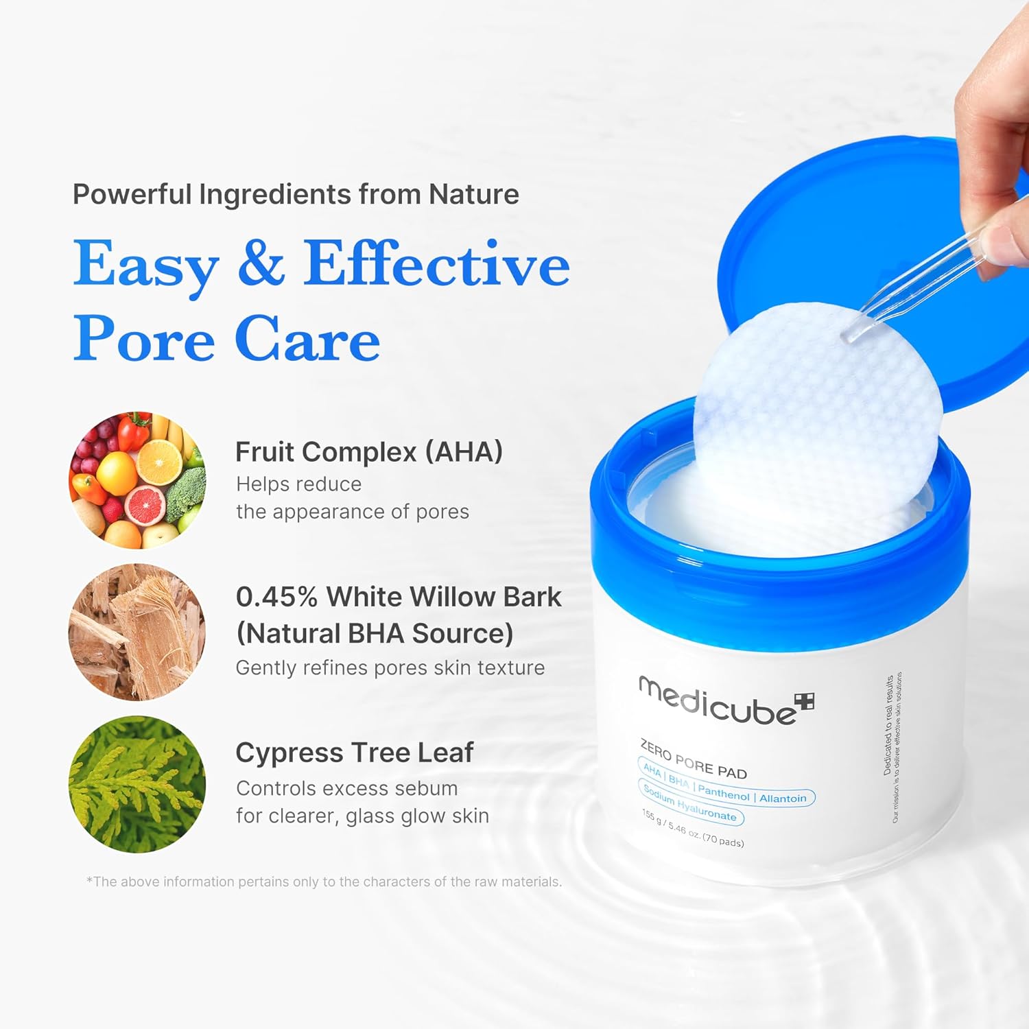 medicube Almohadillas de tóner Zero Pore Pad 2.0 | Almohadilla facial de doble textura para exfoliación y cuidado de poros con 4.5% de ácido láctico AHA, 0.45% ácido salicílico BHA | Ideal para todos, cuidado de la piel coreano, 70 almohadillas (1 paquete)