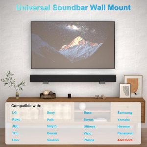 ZUOLACO Soporte de Montaje en Pared para Barra de Sonido para Samsung, Bose, Vizio, LG, Sony, JBL, Sonos y Más Soportes de Barras de Sonido Debajo del TV, Soporta hasta 33 lbs, Profundidad Ajustable