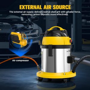 YUANRI Walnut Blaster Kit for Carbon Cleaning, 1200W Engine Intake Valve Cleaner Machine, Automotive Engine Carbon Remover with 2kg Walnut Sand, Sand Blaster for Carbon Cleaning HTS558