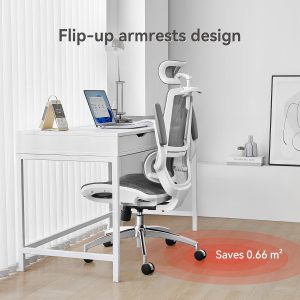 SIHOO M59AS Ergonomic Office Chair, Desk Chair with 3D Flip-up Armrests, Computer Chair with Dual Back Design and Adaptive Dynamic Lumbar Support