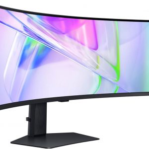 Samsung 49” Monitor de Computadora Ultraancho Curvo Dual QHD para Negocios, USB-C, DisplayPort, HDMI, 120Hz, VESA DisplayHDR 400, Altavoces Integrados, Soporte de Altura Ajustable, Cuidado de Ojos