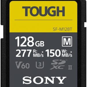 Sony TOUGH-M series SDXC UHS-II Card 128GB, V60, CL10, U3, Max R277MB/S, W150MB/S (SF-M128T/T1)