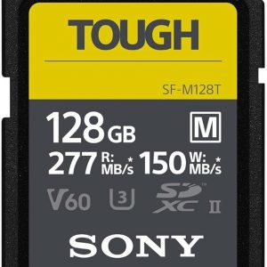 Sony TOUGH-M series SDXC UHS-II Card 128GB, V60, CL10, U3, Max R277MB/S, W150MB/S (SF-M128T/T1)