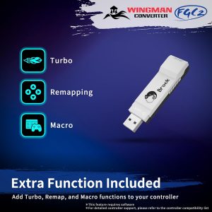 Brook Wingman FGC2 Converter with Keychain-Arcade Joystick Adapter Gamepad for PS5 & PC, Supports All PS5 Games 【Official Exclusive Version】
