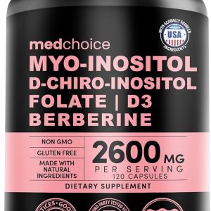 14-in-1 Women’s Inositol Complex Supplement – 40:1 Myo & D-Chiro Inositol with Folate, Vitamin D3, Zinc, Magnesium & Botanicals for Hormone & Feminine Wellness Support – (120 Capsules) (Pack of 1)